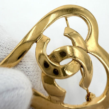 Chanel Brooch CC Logo Heart Motif Vintage Gold Plated — view 6