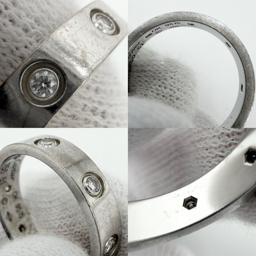 Cartier Ring Love Diamond 18k WG 51 White Gold — view 6