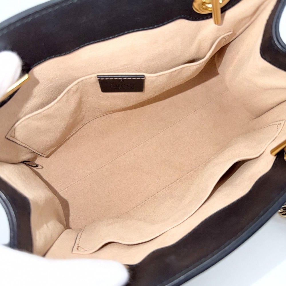 Gucci Shoulder Bag Guccissima Padlock Chain GG Bag Leather Black Gold — view 4