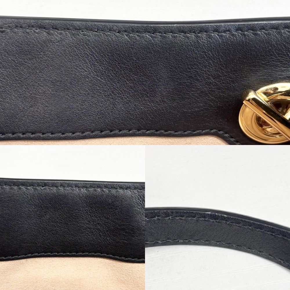 Gucci Shoulder Bag Guccissima Padlock Chain GG Bag Leather Black Gold — view 9