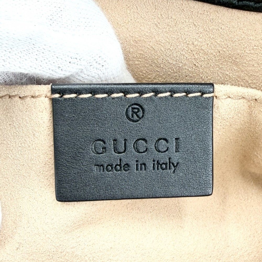 Gucci Shoulder Bag Guccissima Padlock Chain GG Bag Leather Black Gold — view 5
