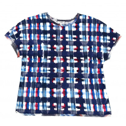 Chanel Short Sleeve Shirt Check Top Lace CC Logo 34 Blue White Cotton Summer — view 2