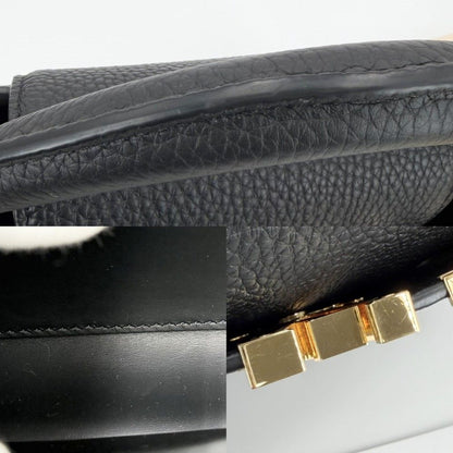 Louis Vuitton 2-Way Capucines BB Shoulder Bag Crossbody Taurillon Leather Black — view 6