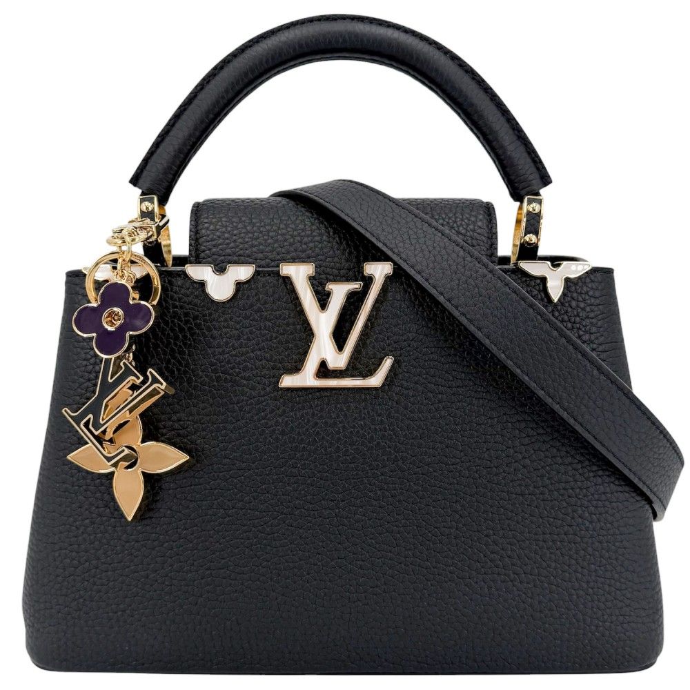 Louis Vuitton 2-Way Capucines BB Shoulder Bag Crossbody Taurillon Leather Black