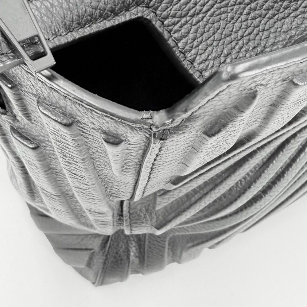Balenciaga 2-Way Skirt Zip Small Shoulder Bag Crossbody Tote Leather Black — view 6