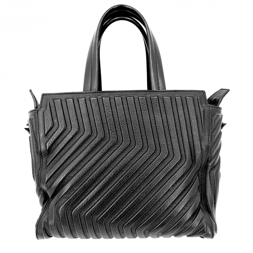 Balenciaga 2-Way Skirt Zip Small Shoulder Bag Crossbody Tote Leather Black — view 2