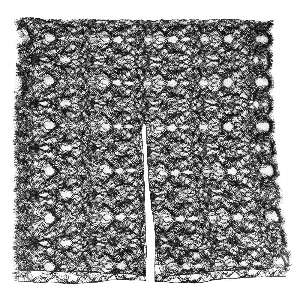 Chanel Shawl Lace Large Cotton Rayon Nylon Black Scarf — view 2