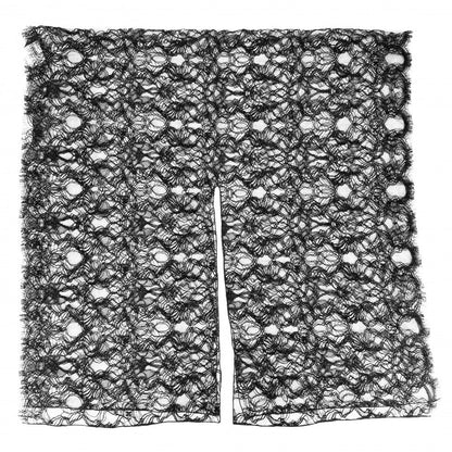 Chanel Shawl Lace Large Cotton Rayon Nylon Black Scarf — view 2