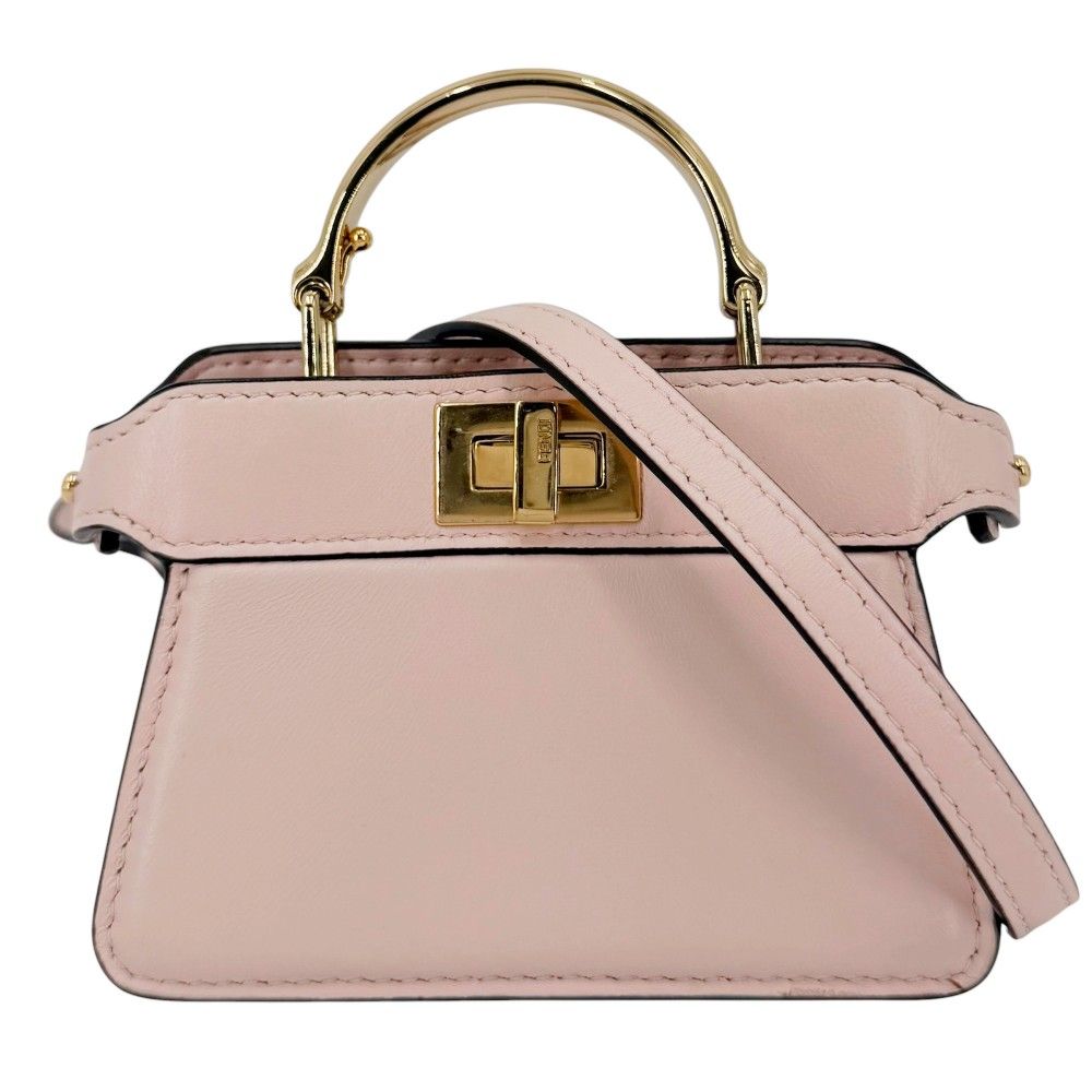 Fendi 2-Way Peekaboo ISeeU Small Micro Mini Shoulder Bag Crossbody Leather Pink