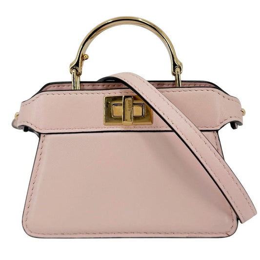 Fendi 2-Way Peekaboo ISeeU Small Micro Mini Shoulder Bag Crossbody Leather Pink