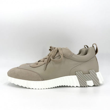 Hermes Sneakers Bouncing Shoes 39.5 Leather Suede Rubber Beige White — view 3