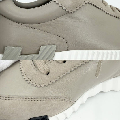 Hermes Sneakers Bouncing Shoes 39.5 Leather Suede Rubber Beige White — view 8