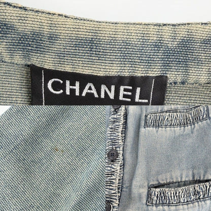 Chanel Denim Jacket Long 40 Indigo Cotton Spring Autumn — view 6