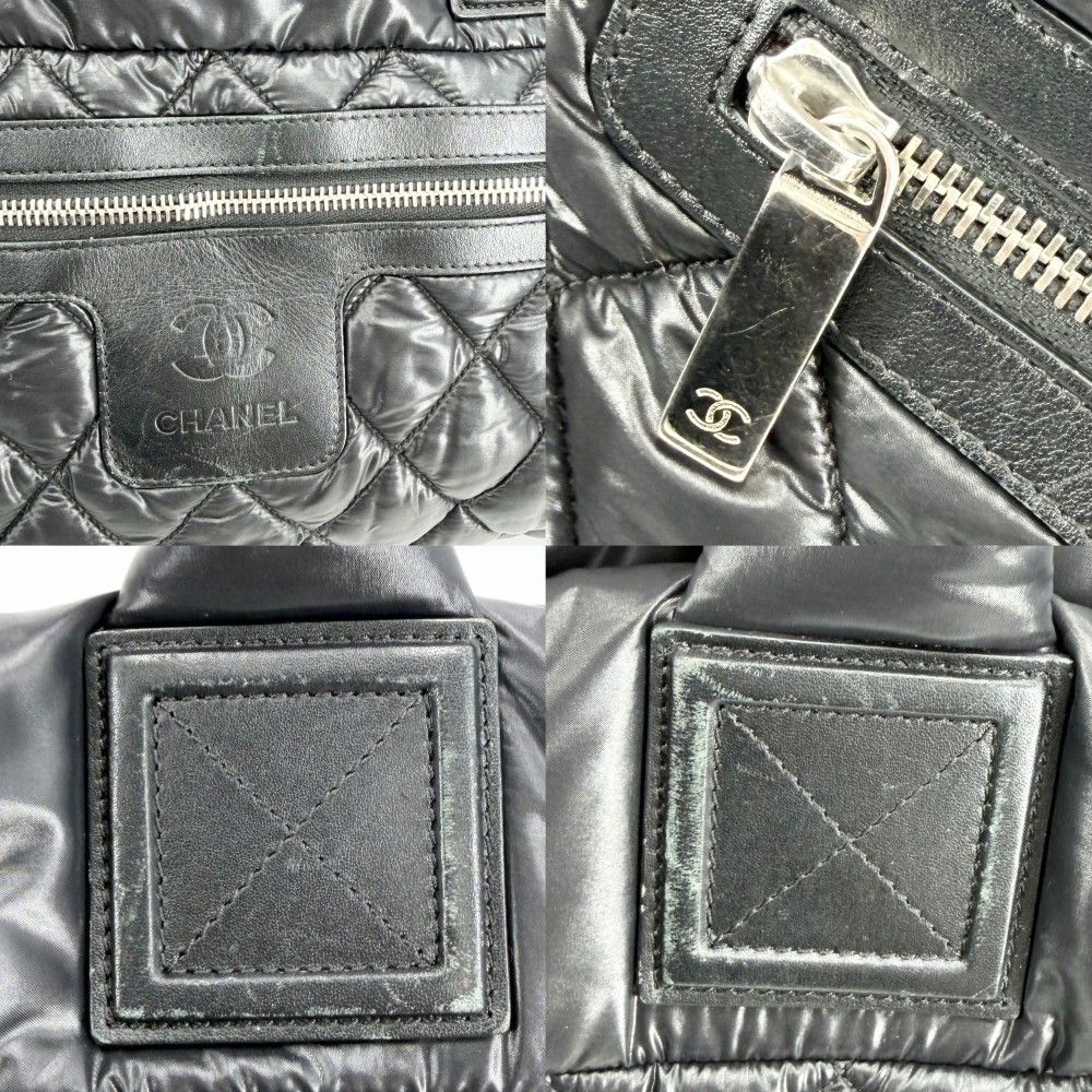 Chanel Handbag Coco Cocoon PM Reversible Tote CC Logo Quilted Nylon Gray — view 8