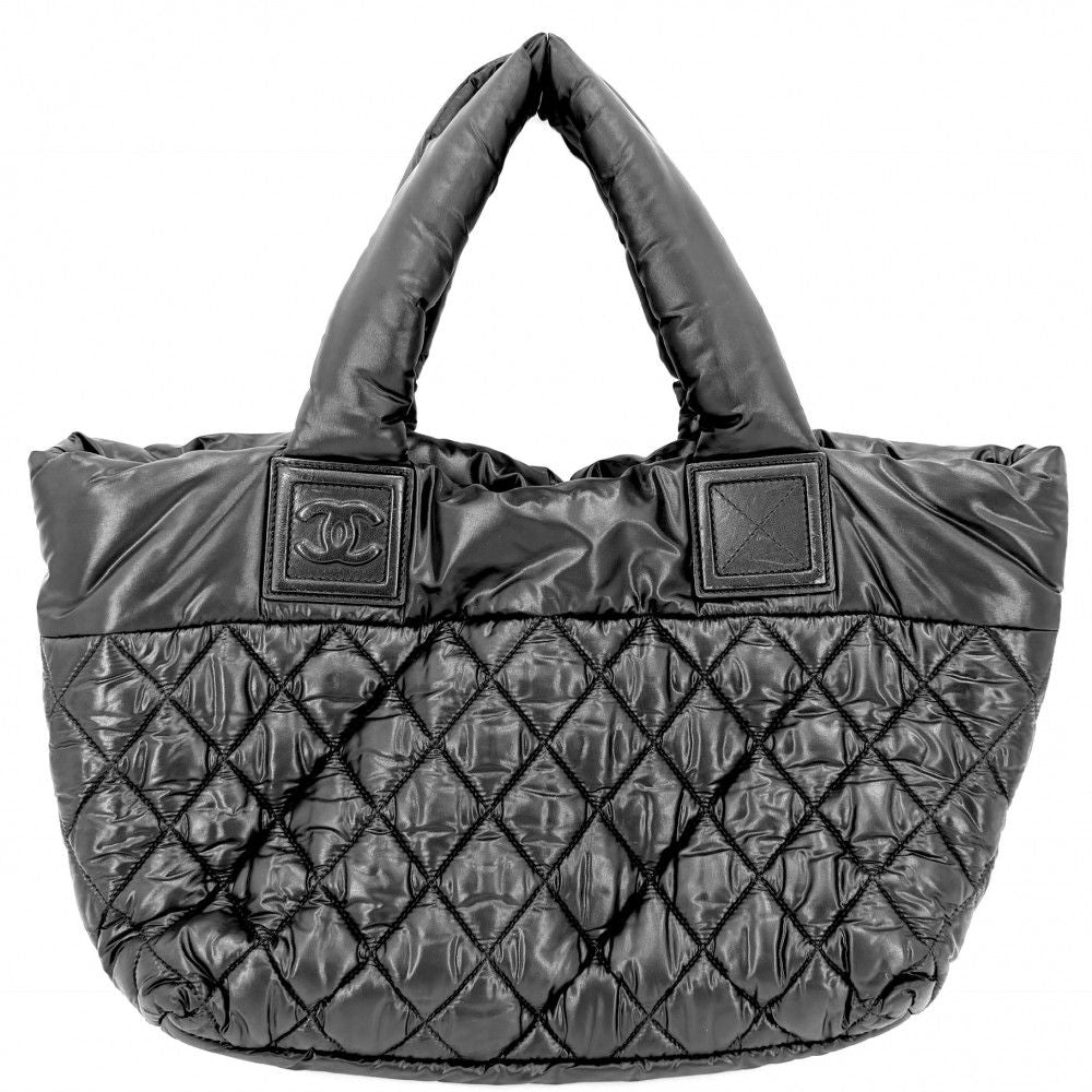 Chanel Handbag Coco Cocoon PM Reversible Tote CC Logo Quilted Nylon Gray — view 2