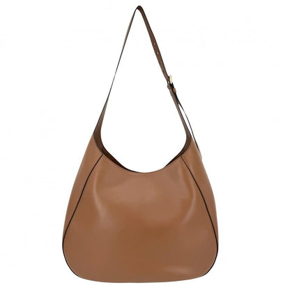Prada Shoulder Bag Triangle Logo Bag Crossbody Leather Brown Gold — view 2
