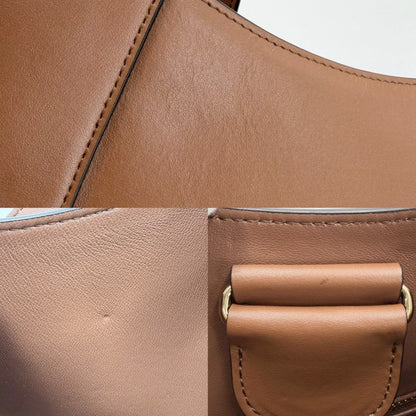 Prada Shoulder Bag Triangle Logo Bag Crossbody Leather Brown Gold — view 6
