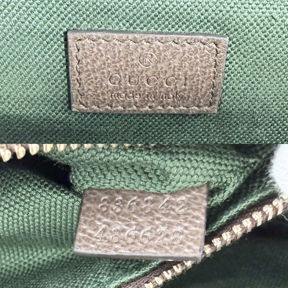 Gucci 2-Way Ophidia Top Handle Shoulder Bag Crossbody GG Supreme Canvas Leather — view 5
