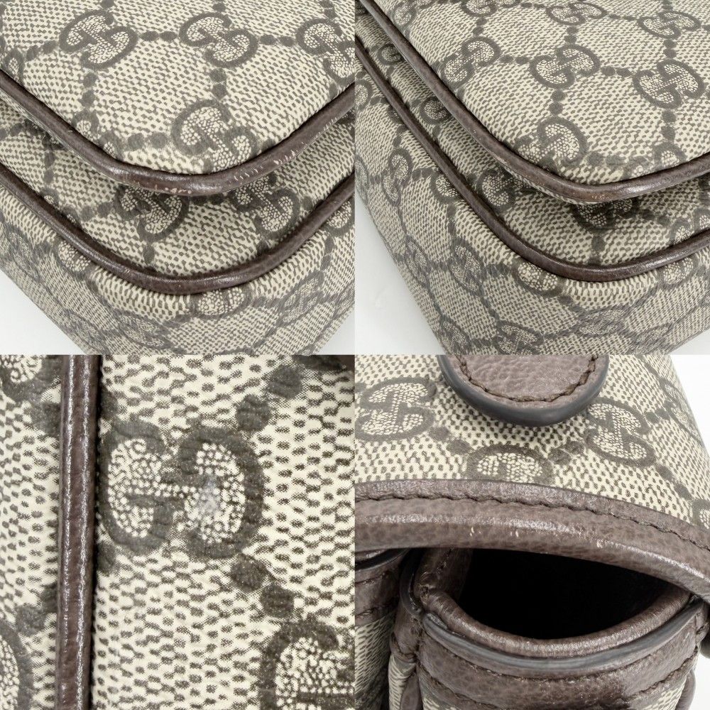 Gucci 2-Way Ophidia Top Handle Shoulder Bag Crossbody GG Supreme Canvas Leather — view 6