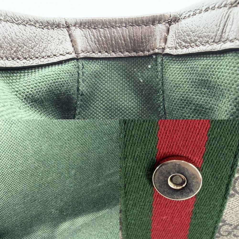 Gucci 2-Way Ophidia Top Handle Shoulder Bag Crossbody GG Supreme Canvas Leather — view 7