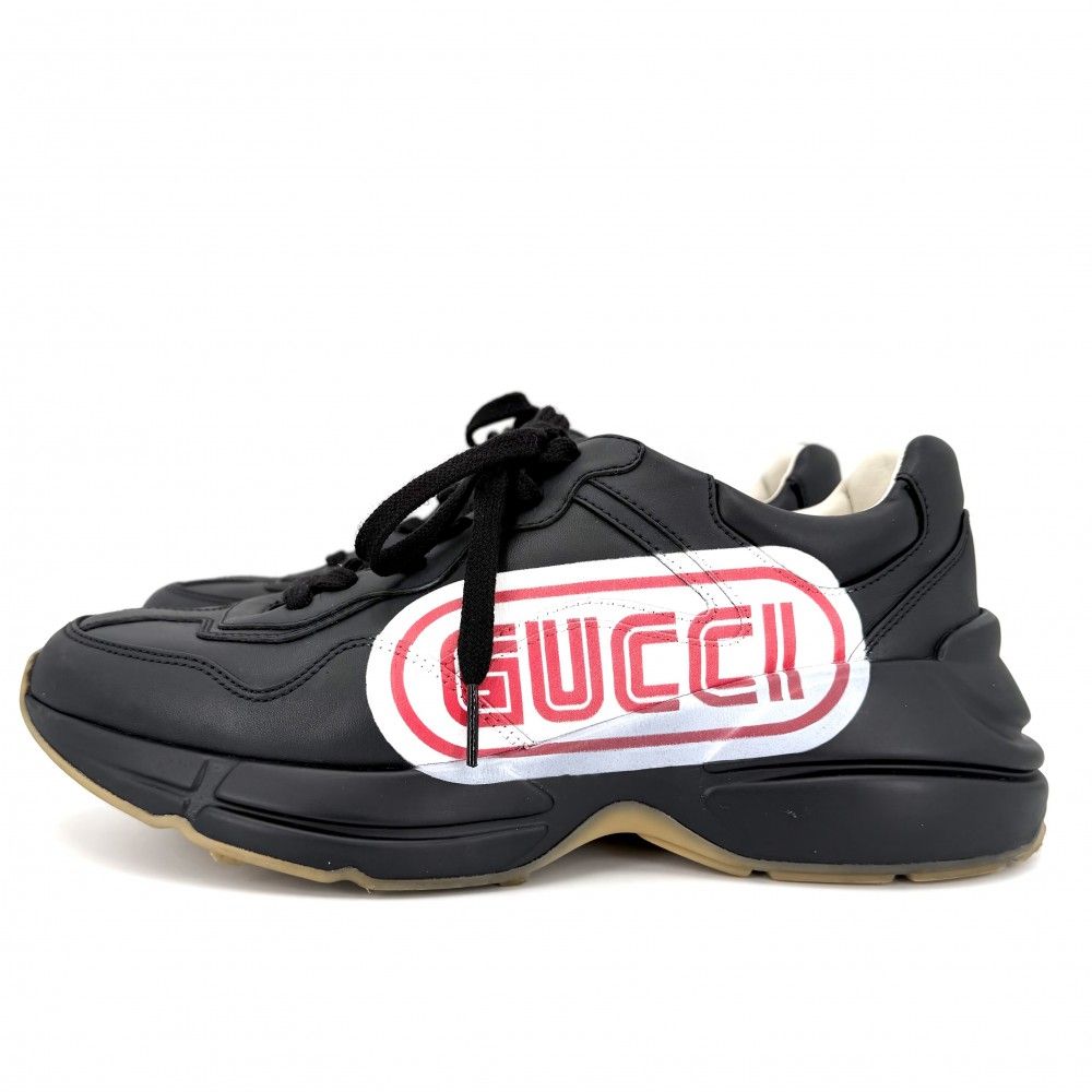 Gucci Sneakers Ryton Low Cut Shoes 6.5 Leather Black — view 3