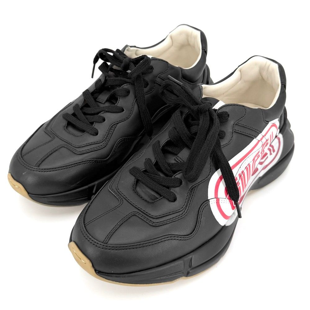 Gucci Sneakers Ryton Low Cut Shoes 6.5 Leather Black
