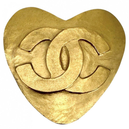 Chanel Brooch CC Logo Gold Plated