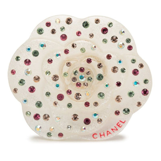 Chanel White Multicolor Plastic Line Strike 1 Brooch