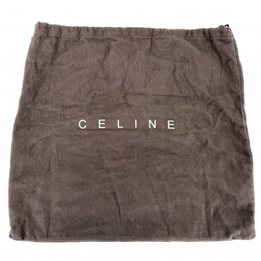 Celine Handbag Paris Macadam One Shoulder Vintage Denim Leather Navy Brown Matt — view 9