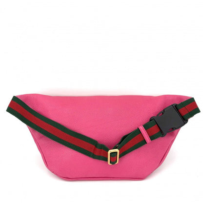 Gucci Waist Bag Logo Print Sherry Line Crossbody Leather Pink Gold — view 2