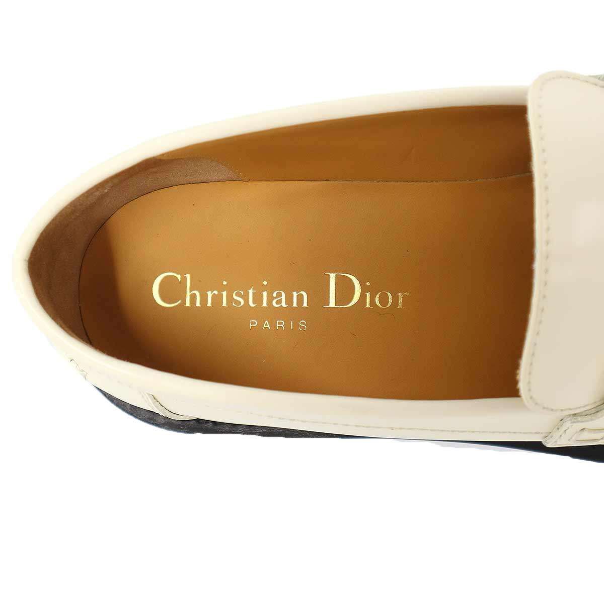Dior Plate Leather Loafers Shu-z White — view 5