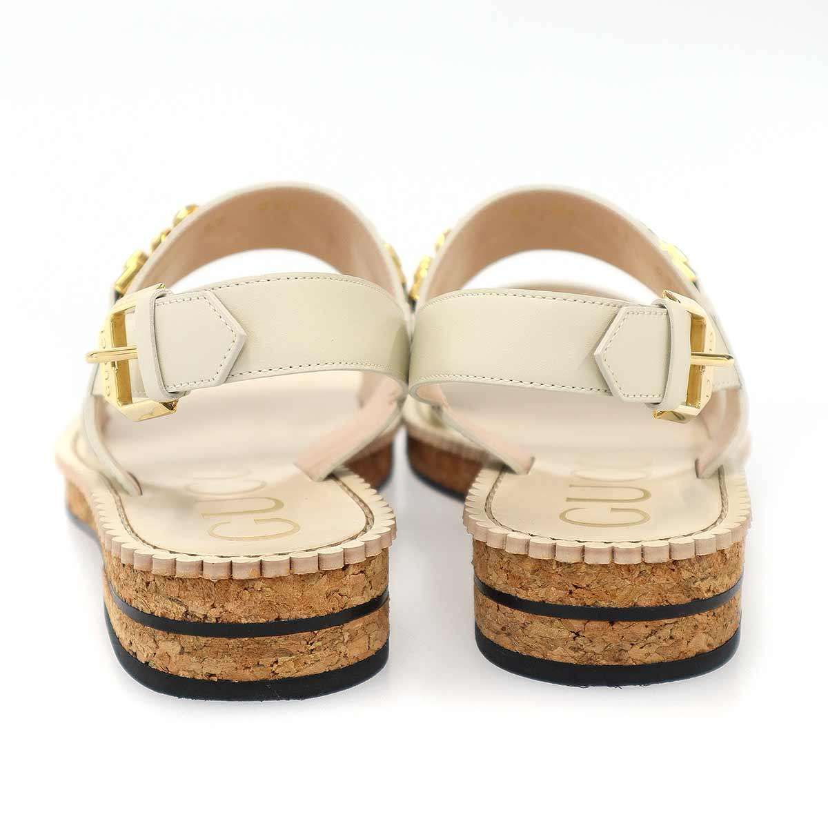 Gucci Che tola leather Sandals Gray Beige — view 3
