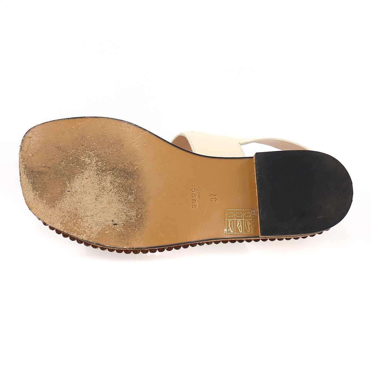 Gucci Che tola leather Sandals Gray Beige — view 4