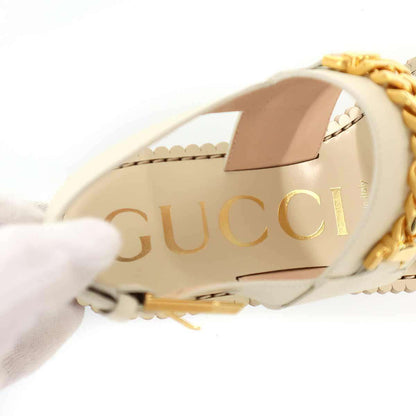 Gucci Che tola leather Sandals Gray Beige — view 5
