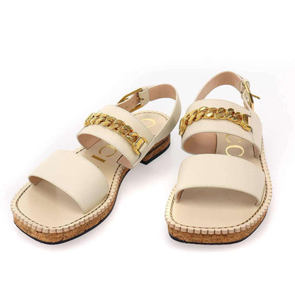 Gucci Che tola leather Sandals Gray Beige