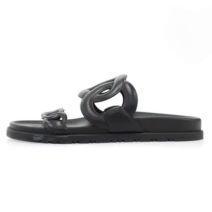 Hermes Extra Sandals tola Chaine D'ancre Black — view 2