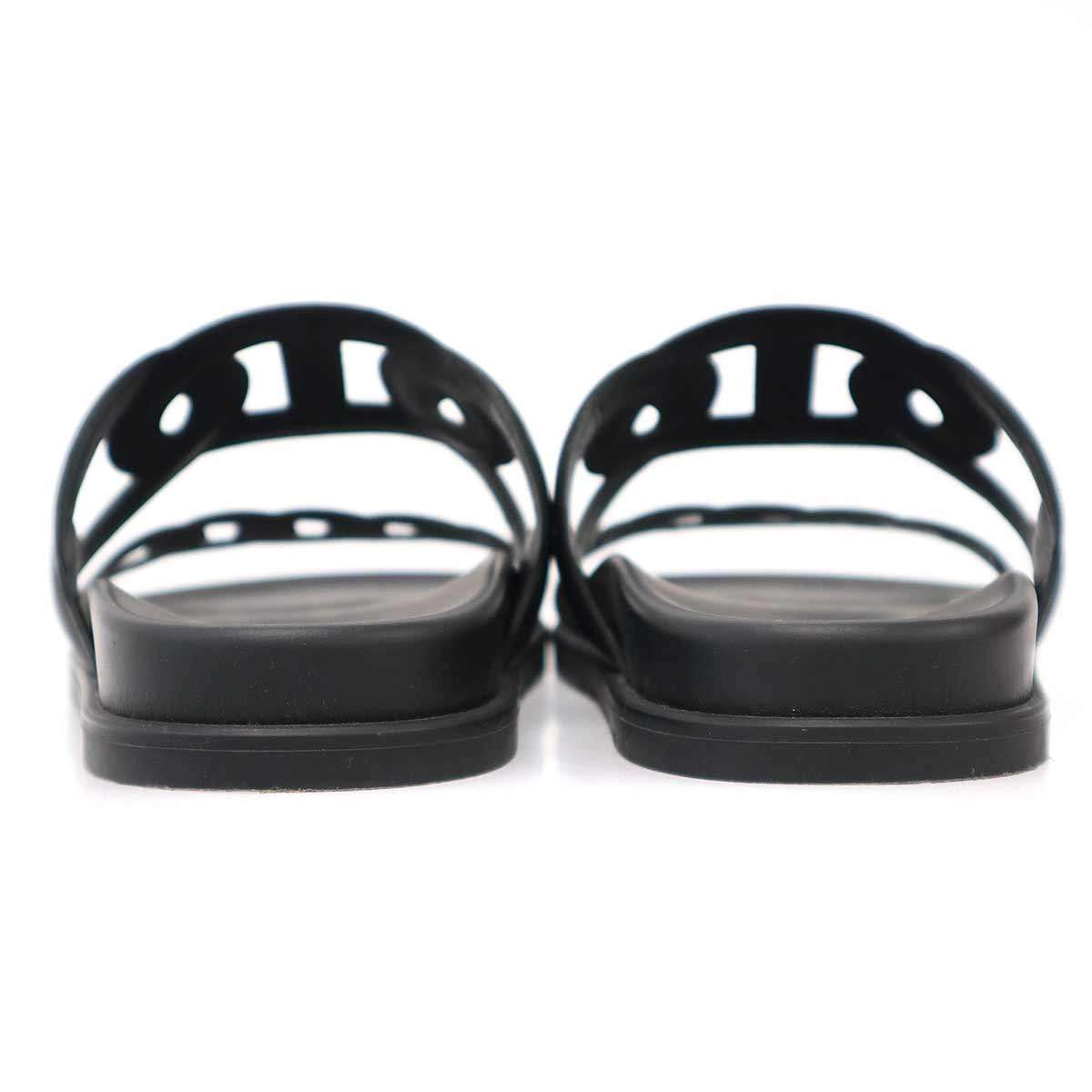 Hermes Extra Sandals tola Chaine D'ancre Black — view 3