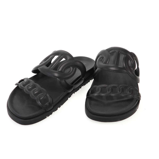 Hermes Extra Sandals tola Chaine D'ancre Black