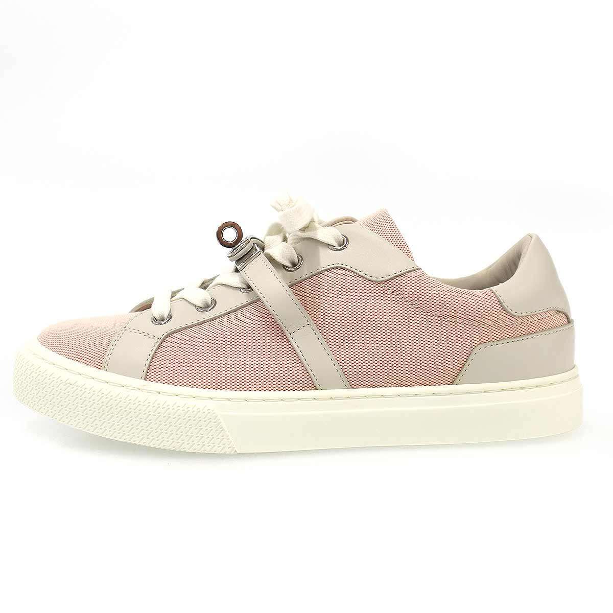 Hermes Kelly Low Cut Sneakers Pink Gray — view 2