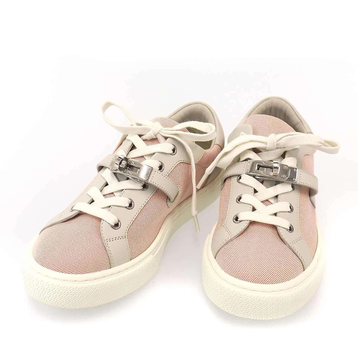 Hermes Kelly Low Cut Sneakers Pink Gray
