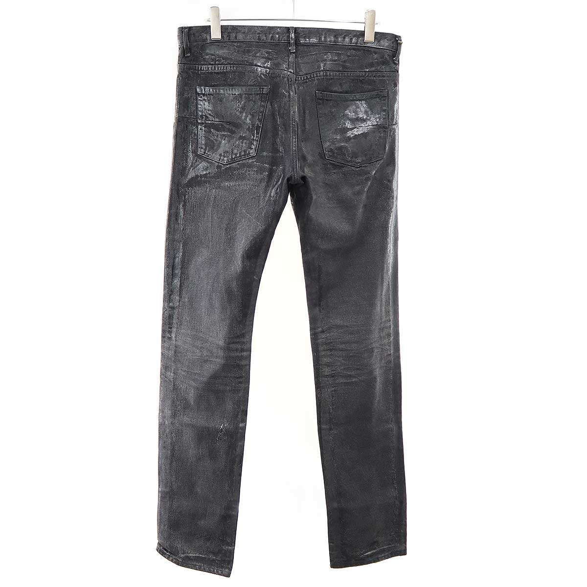 Dior Homme Dio Luster Jeans Lastar Denim Pants Black 34 — view 2