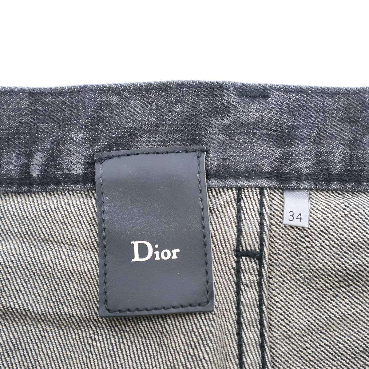 Dior Homme Dio Luster Jeans Lastar Denim Pants Black 34 — view 3