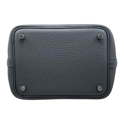Hermes Handbag Picotin Lock PM Taurillon Clemence Grimisty Gray Silver — view 5