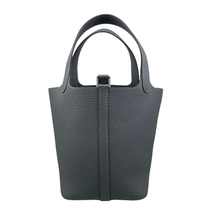 Hermes Handbag Picotin Lock PM Taurillon Clemence Grimisty Gray Silver
