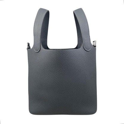 Hermes Handbag Picotin Lock PM Taurillon Clemence Grimisty Gray Silver — view 3
