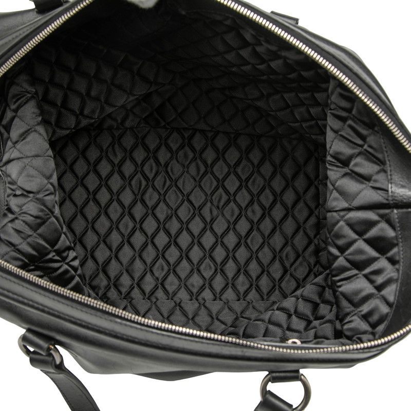 Chanel Black Silver Leather 1 Travel Bag — view 4