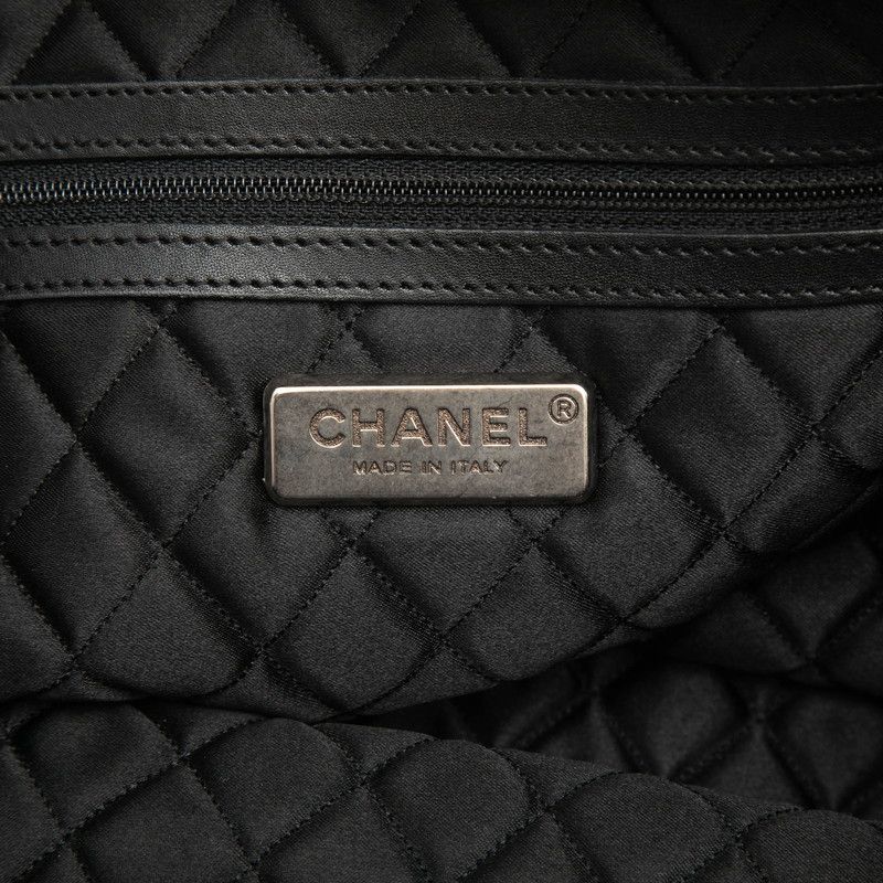 Chanel Black Silver Leather 1 Travel Bag — view 5