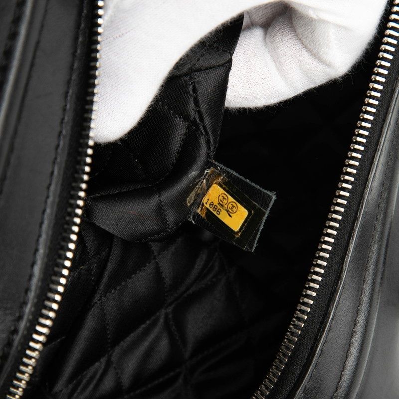 Chanel Black Silver Leather 1 Travel Bag — view 6