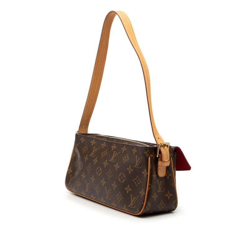 Louis Vuitton Monogram MM Shoulder Bag Brown Leather — view 2