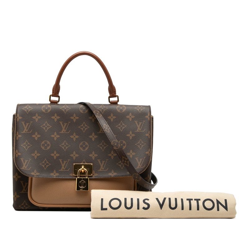 Louis Vuitton Monogram 2-Way Shoulder Bag Sesame Brown Leather — view 7